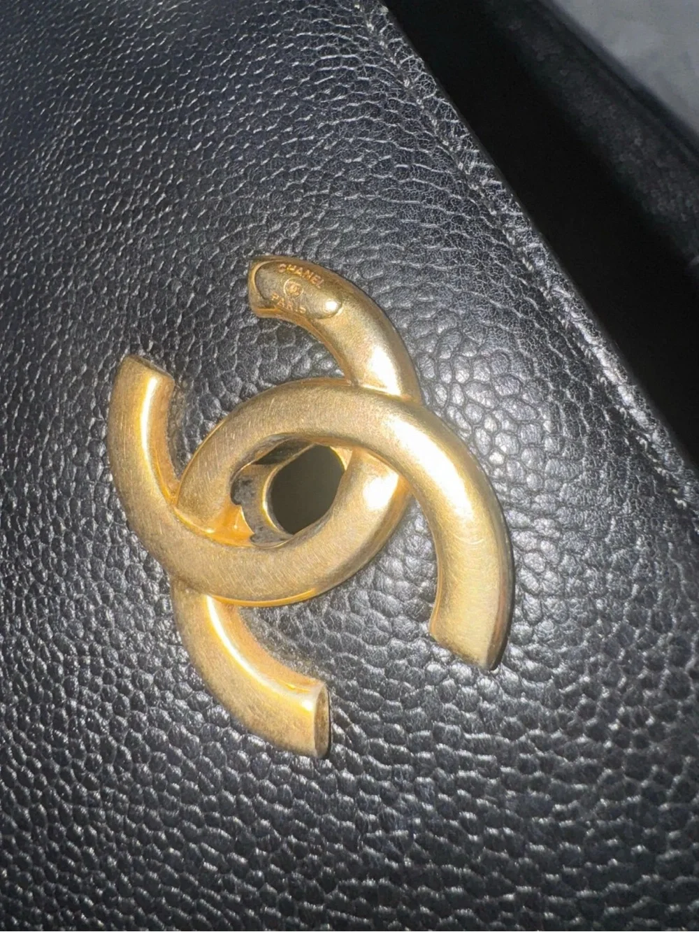 $4K+ MSRP AUTHENTIC Chanel Black Caviar Leather Tote with Gold Hardware